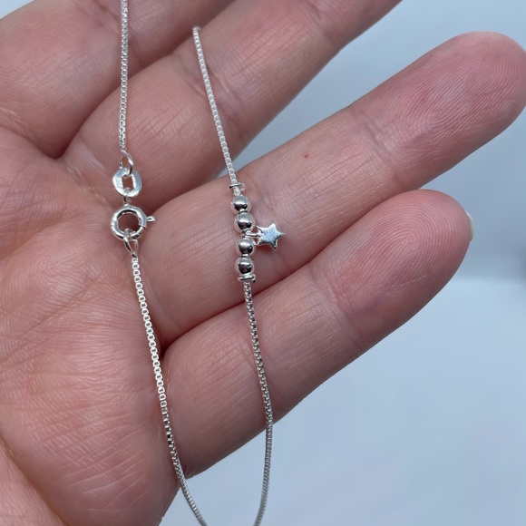 Sterling Silver star anklet - Picture 5 of 7